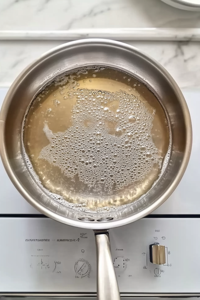 Oil for Frying Churros Hot oil in pan for churros