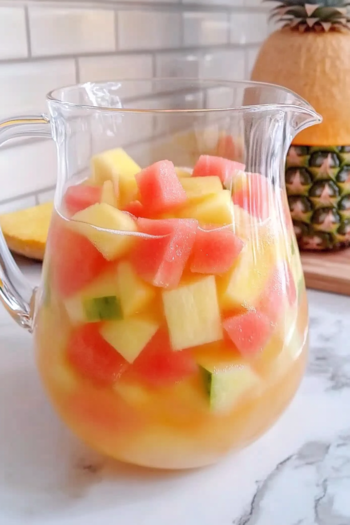 Easter Punch with Melon Pitcher of melon punch with citrus juice