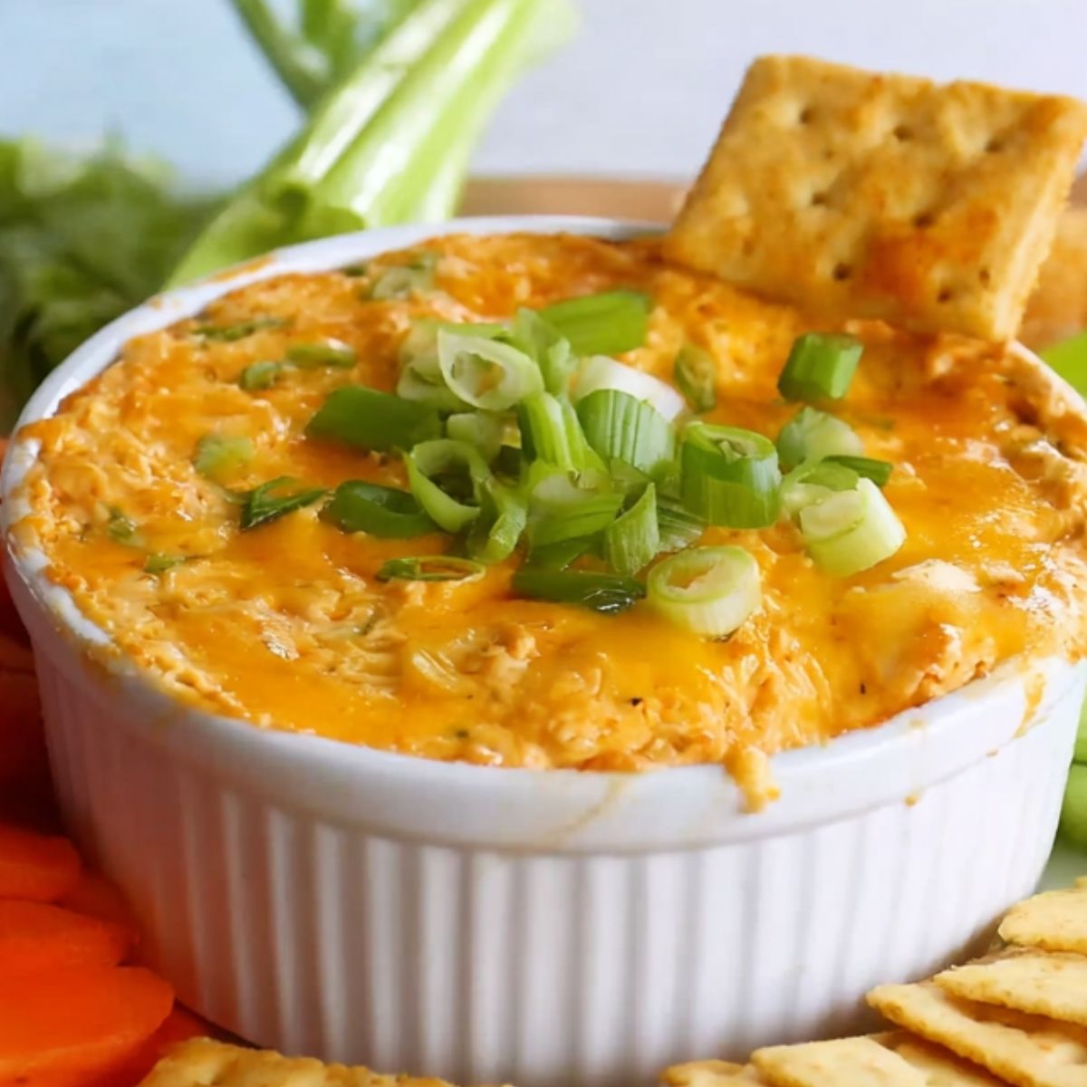 Easy buffalo chicken dip with canned chicken