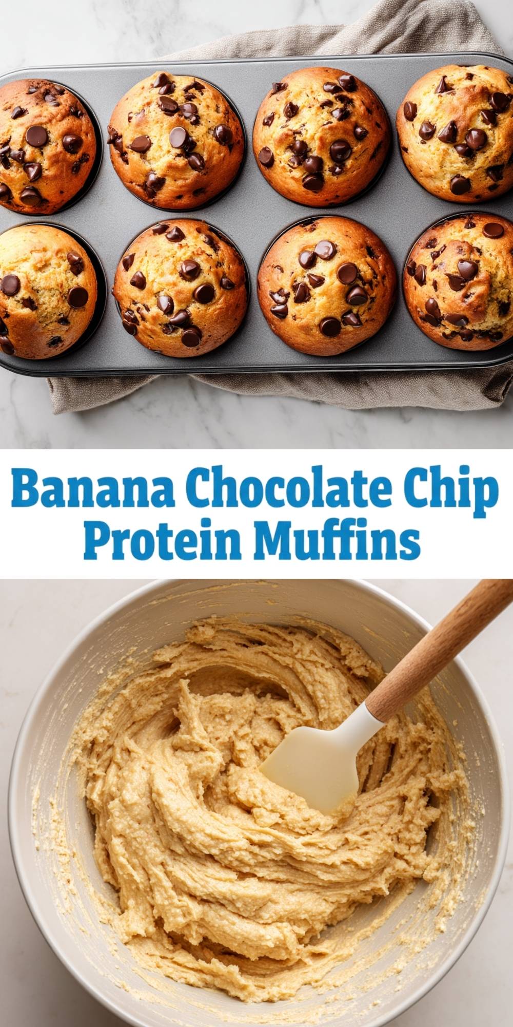 Banana Chocolate Chip Protein Muffins