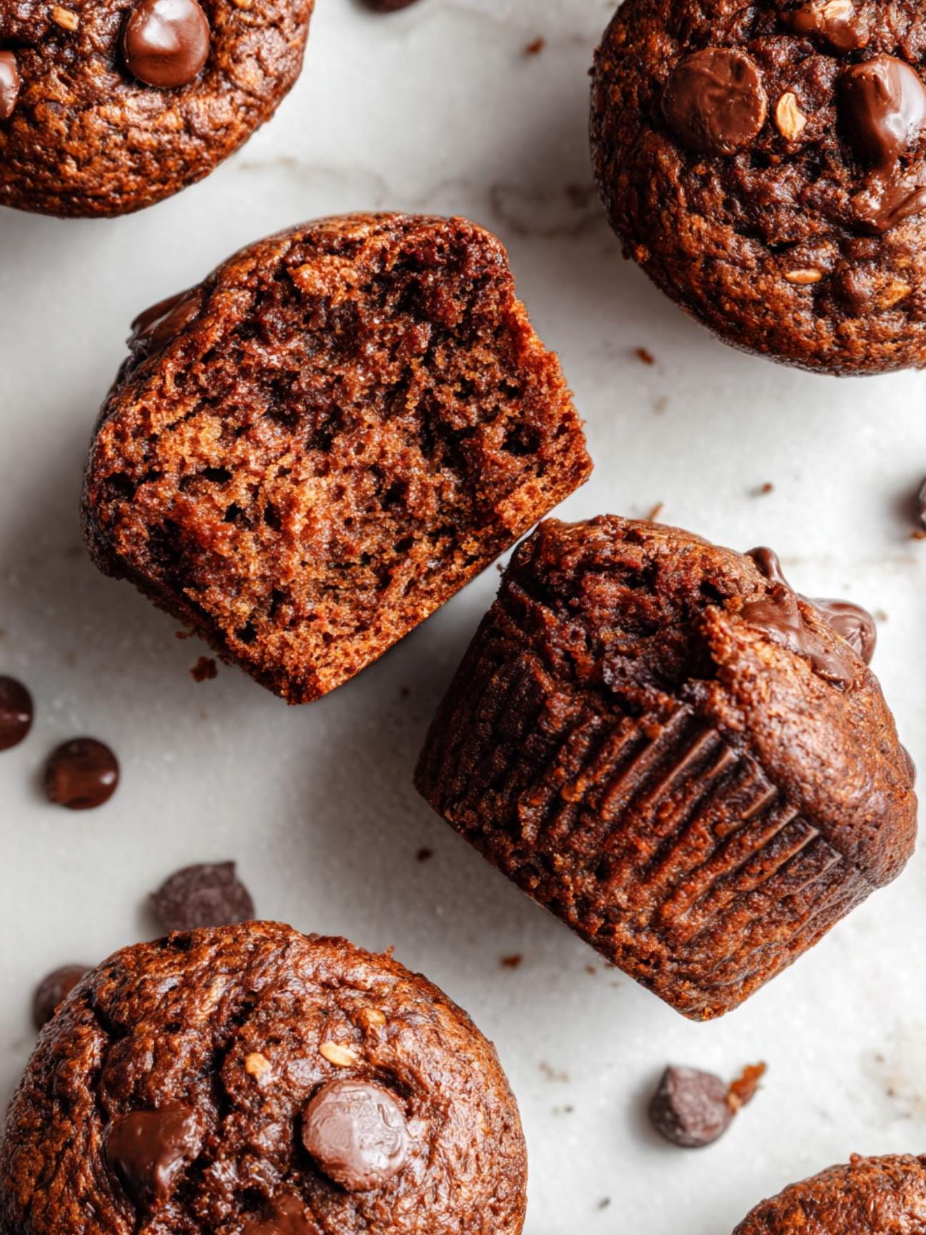 vegan banana chocolate protein muffins
