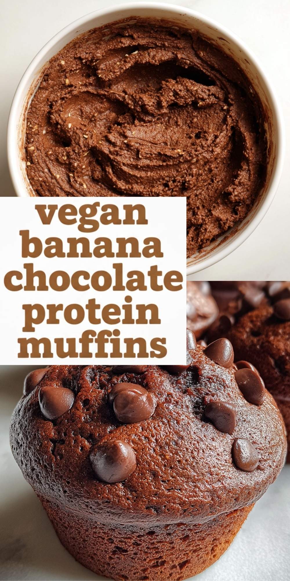 Vegan Banana Chocolate Protein Muffins