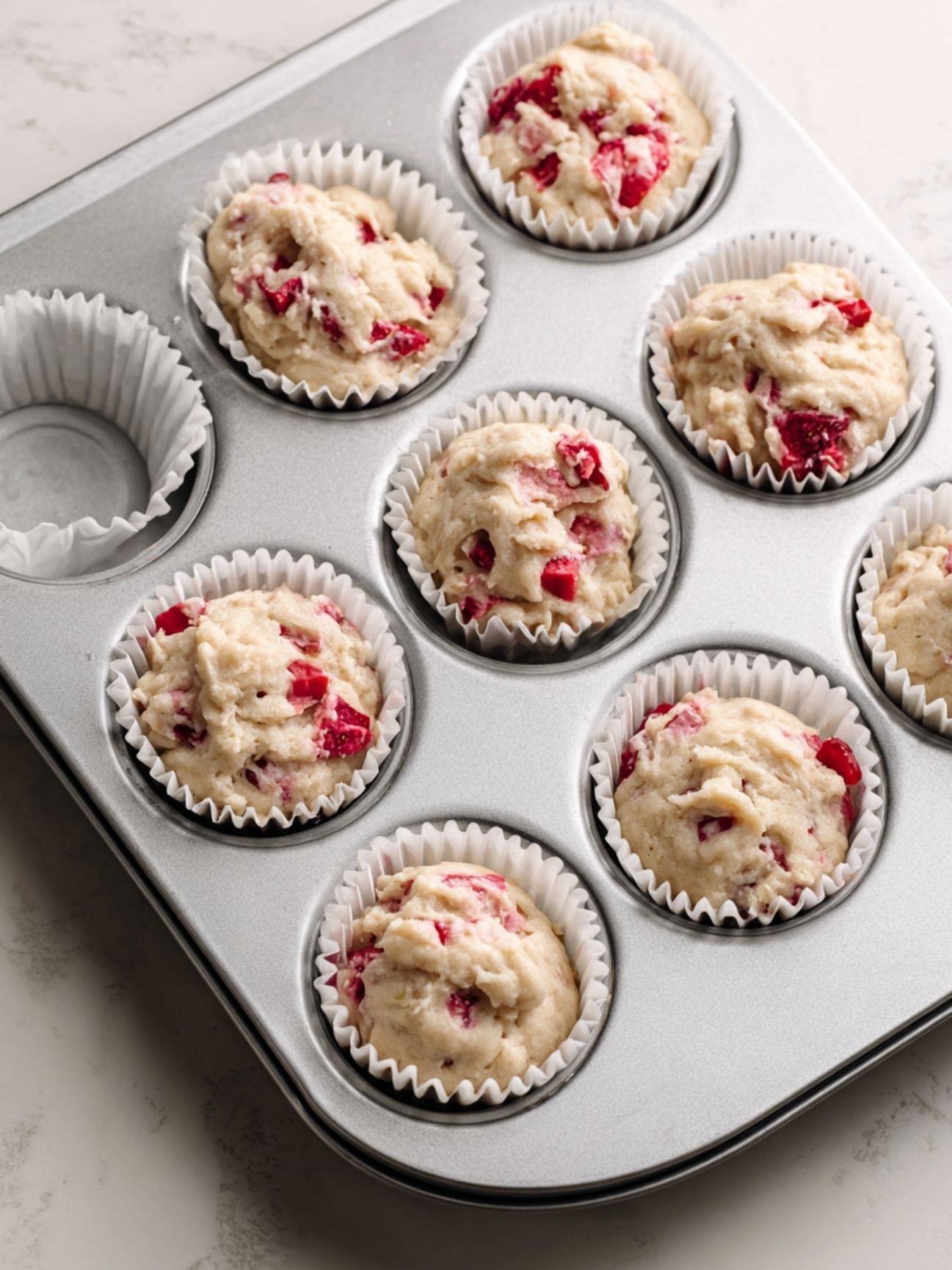 step 2 - gluten free strawberry shortcake muffins