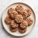 chocolate protein no bake cookies with oats peanut butter and cocoa healthy high protein snack idea