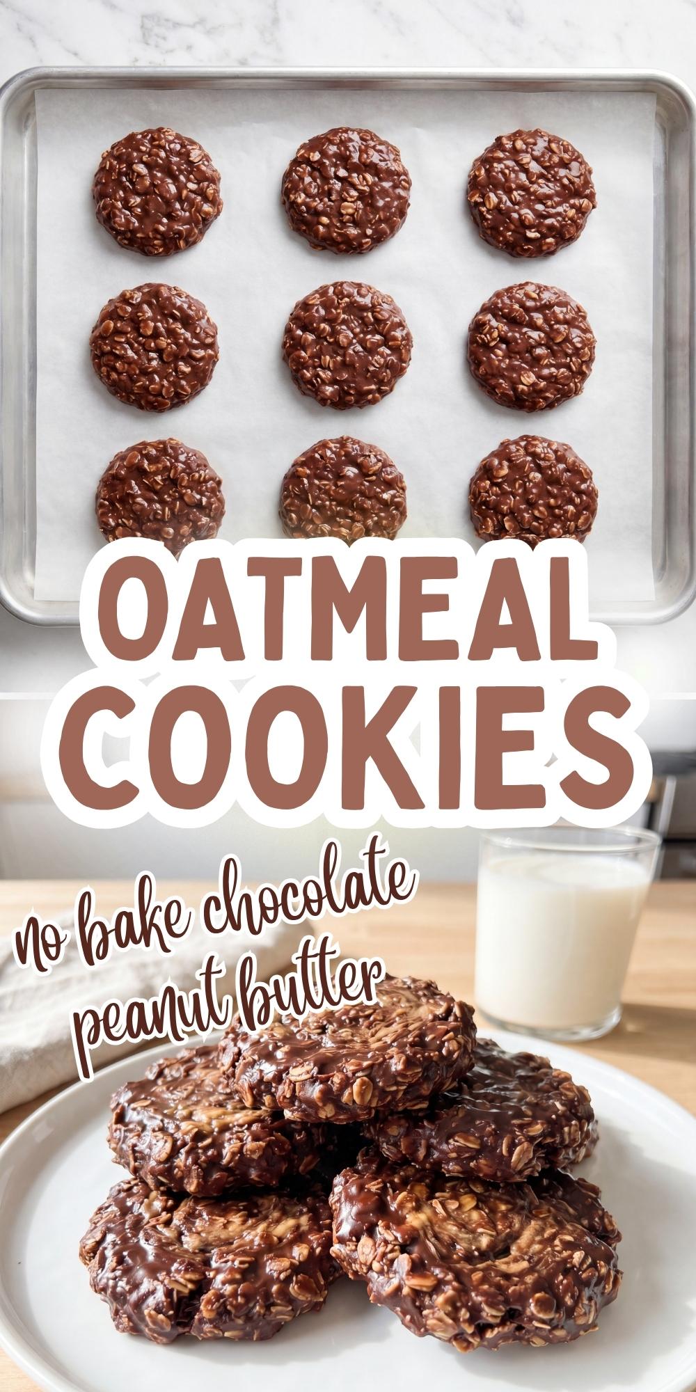 no bake chocolate peanut butter oatmeal cookies