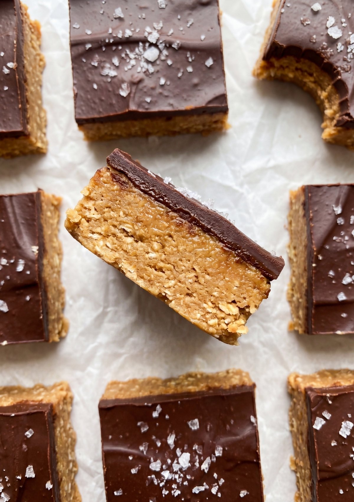 no bake protein bars stacked with chocolate topping easy healthy snack idea