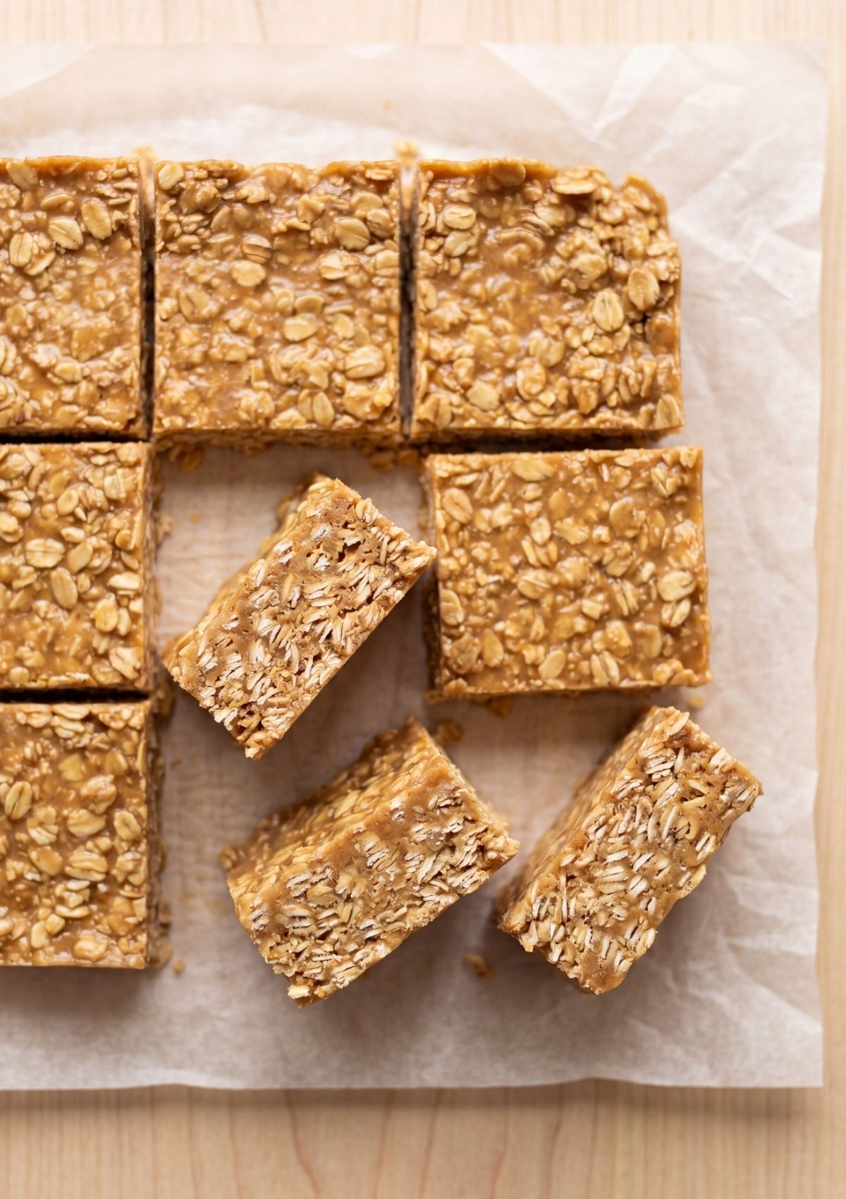 smooth melted peanut butter mixture ready for oats in no bake oatmeal peanut butter bars recipe