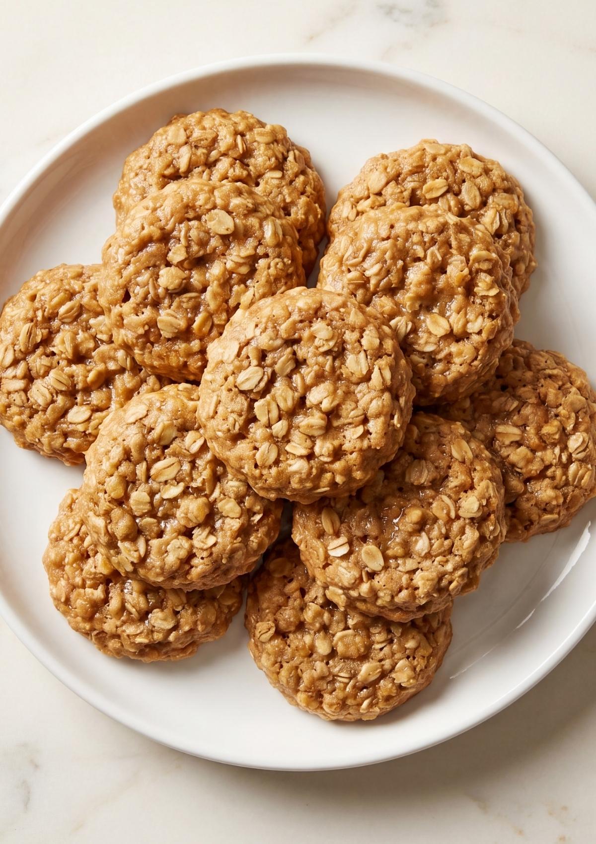 peanut butter protein no bake cookies soft chewy healthy snack made with oats and banana