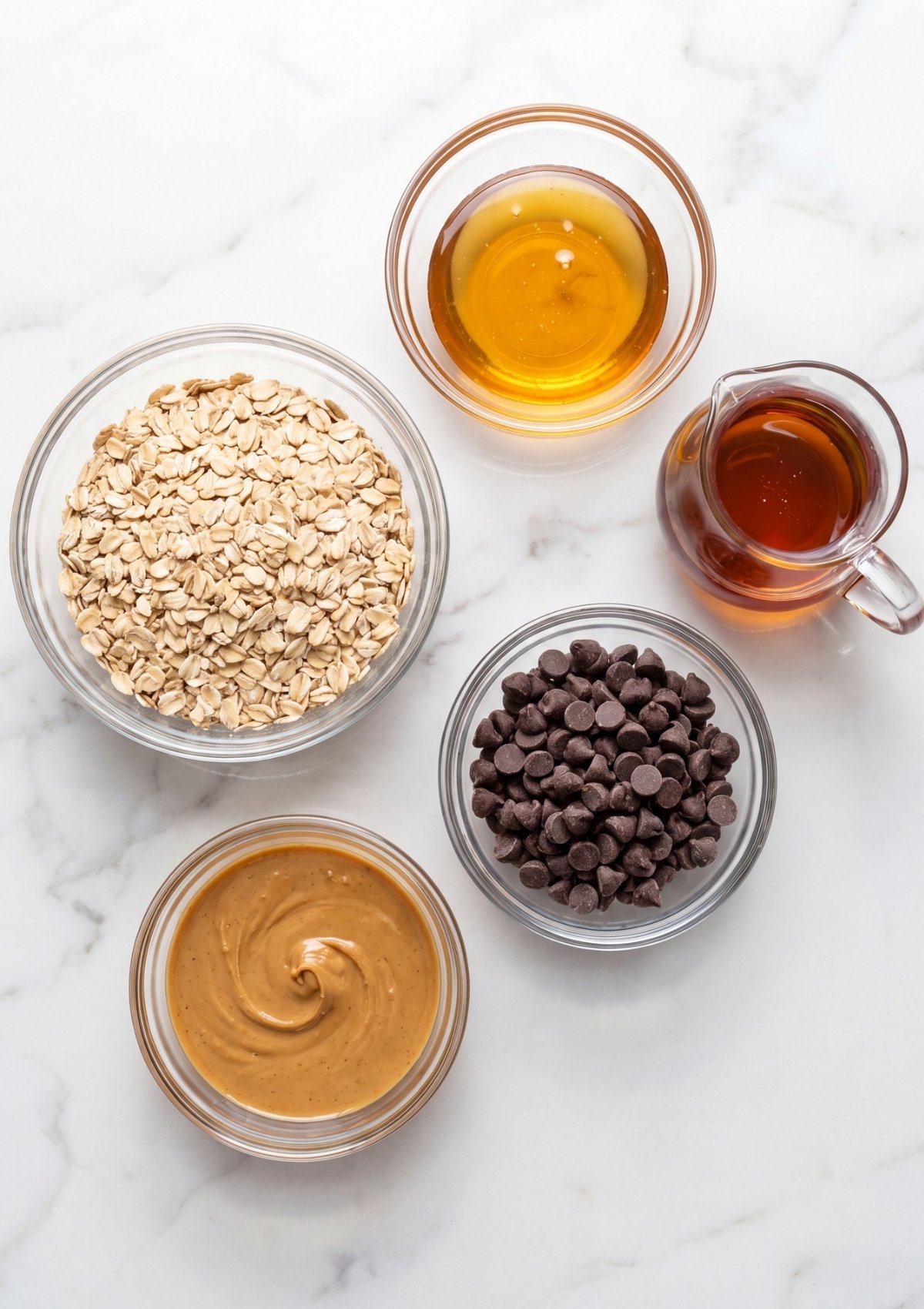 chocolate chips being added to peanut butter oat mixture easy no bake peanut butter oatmeal bars step