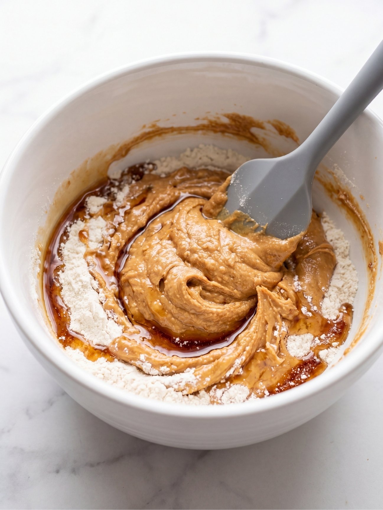 peanut butter coconut flour and maple syrup for 3 ingredient no bake peanut butter balls easy recipe