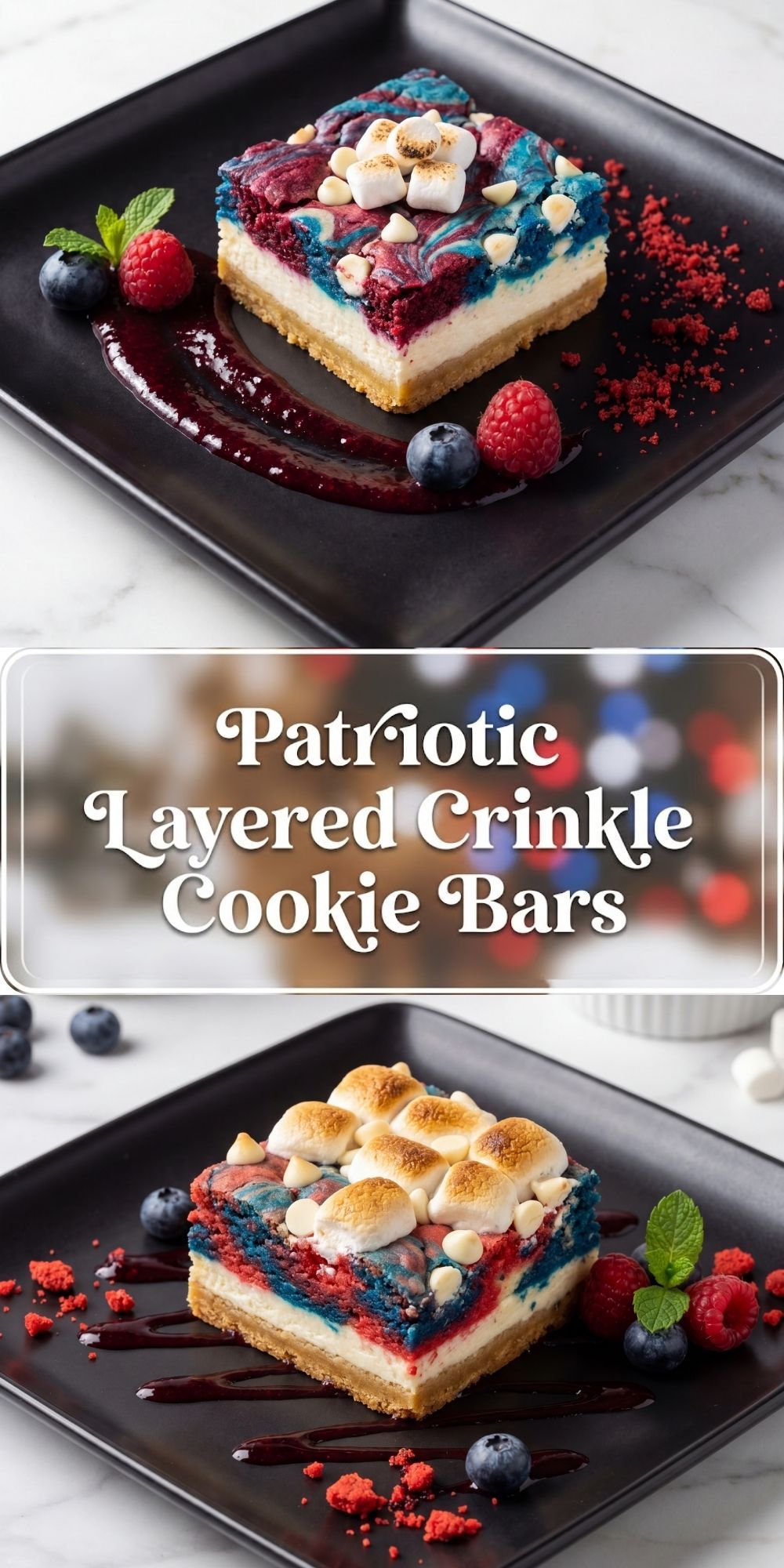 Patriotic Layered Crinkle Cookie Bars