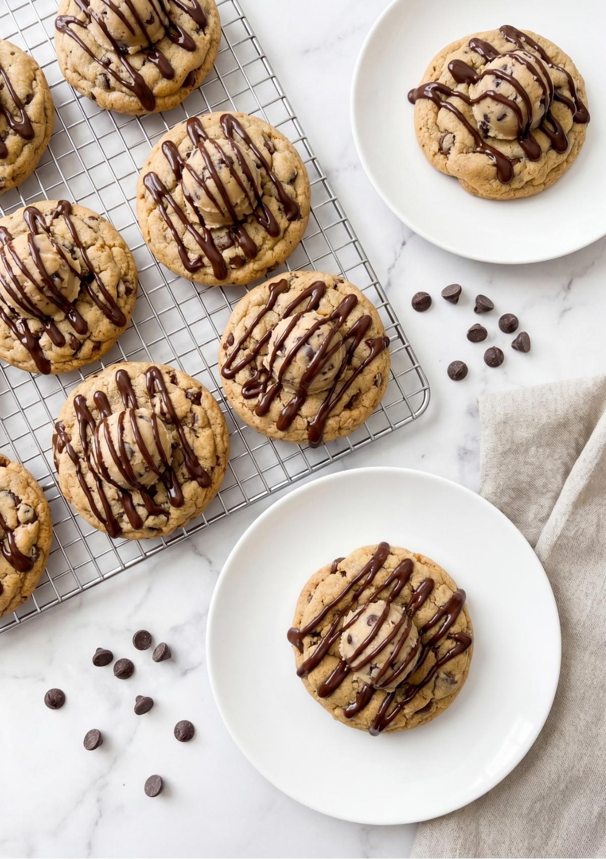 These gorgeous layered treats are a guaranteed hit for birthday parties, bake sales, and family gatherings. Combining a classic chocolate chip cookie with safe edible dough and a glossy drizzle makes for an unforgettable dessert tray. Pin this sweet recipe idea for your next celebration.